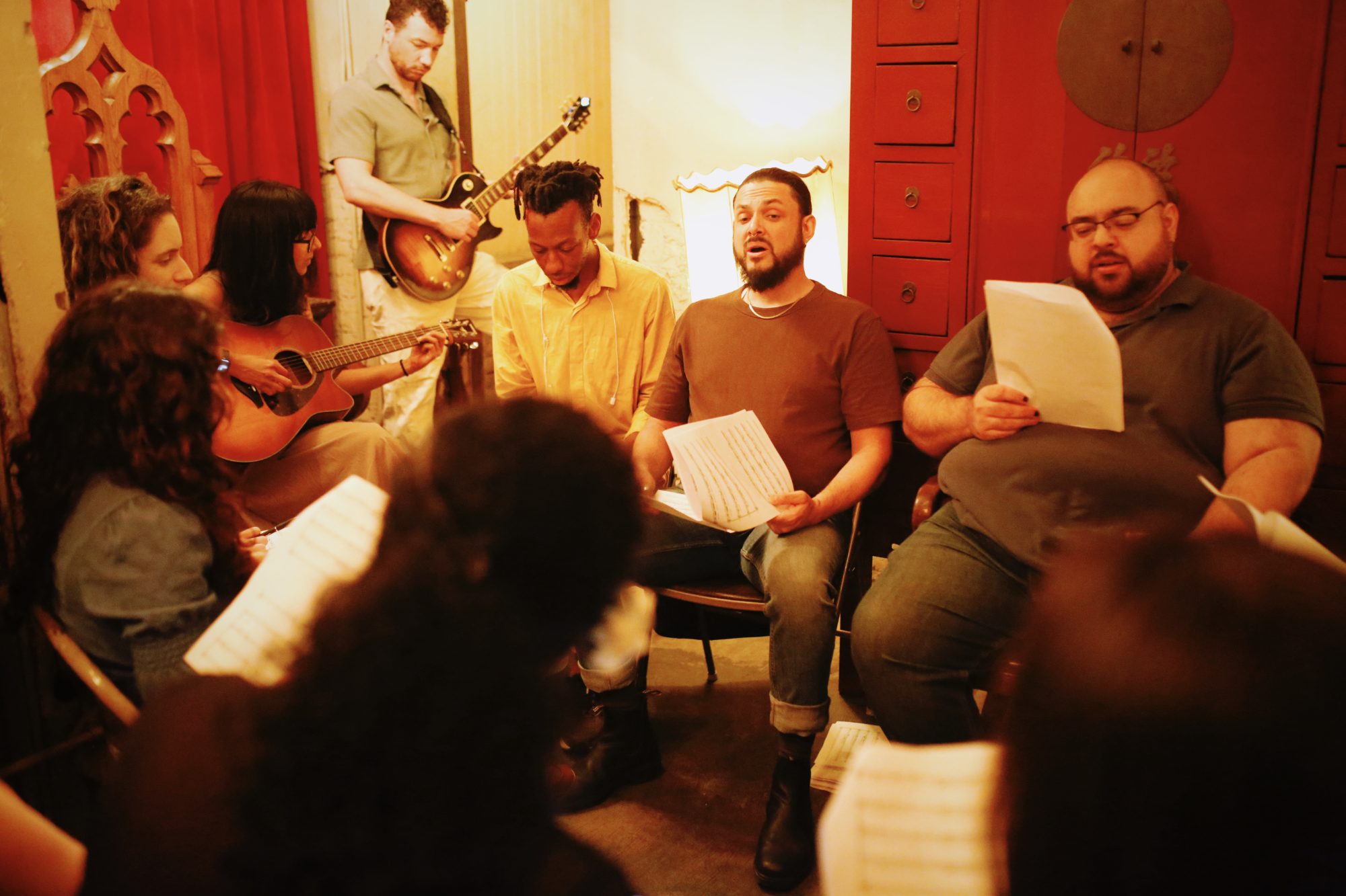 Behind the scenes at the Old Friend recording