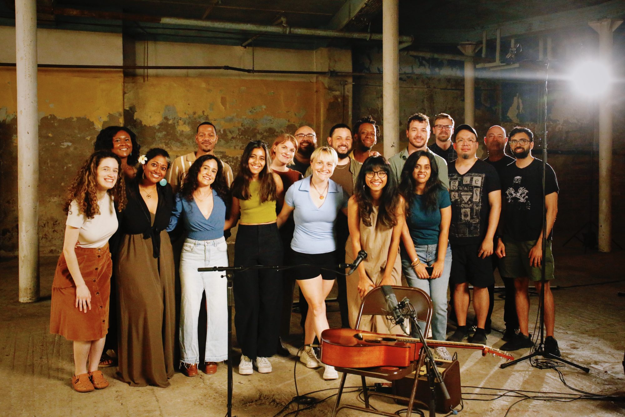 Behind the scenes at the Old Friend recording