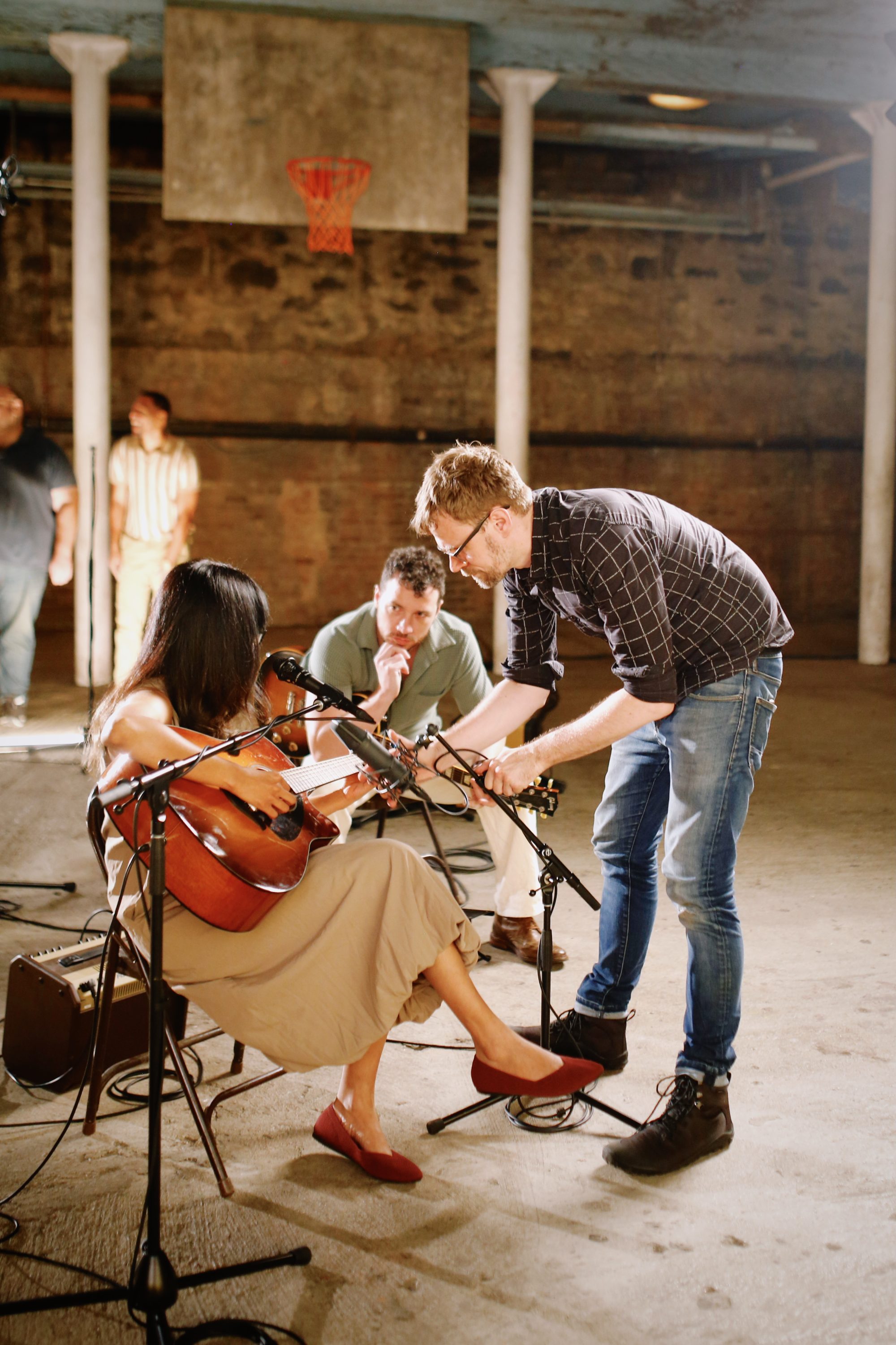 Behind the scenes at the Old Friend recording