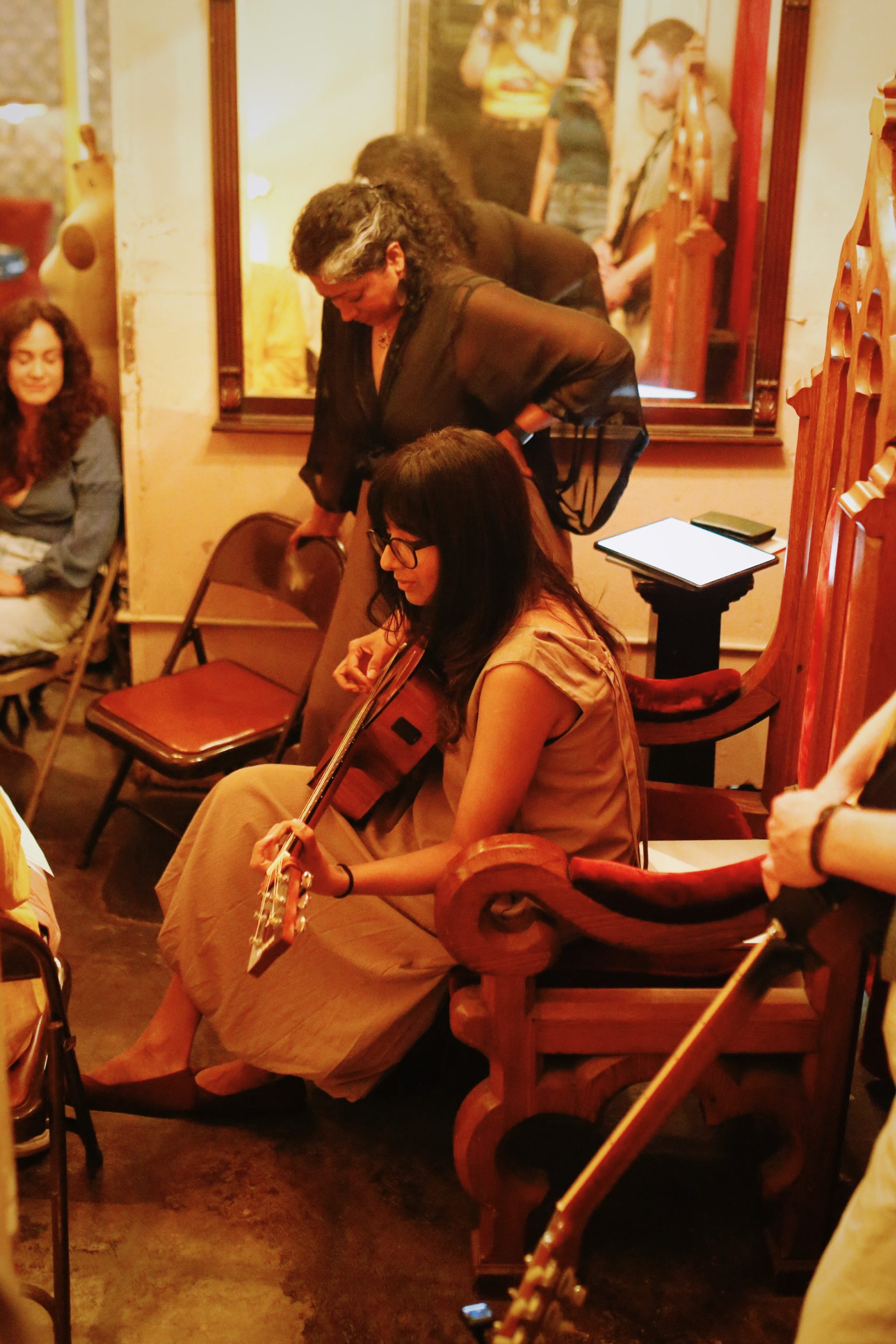 Behind the scenes at the Old Friend recording